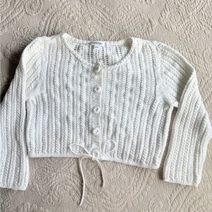 Calvin Klein Cream Cable Knit Cardigan